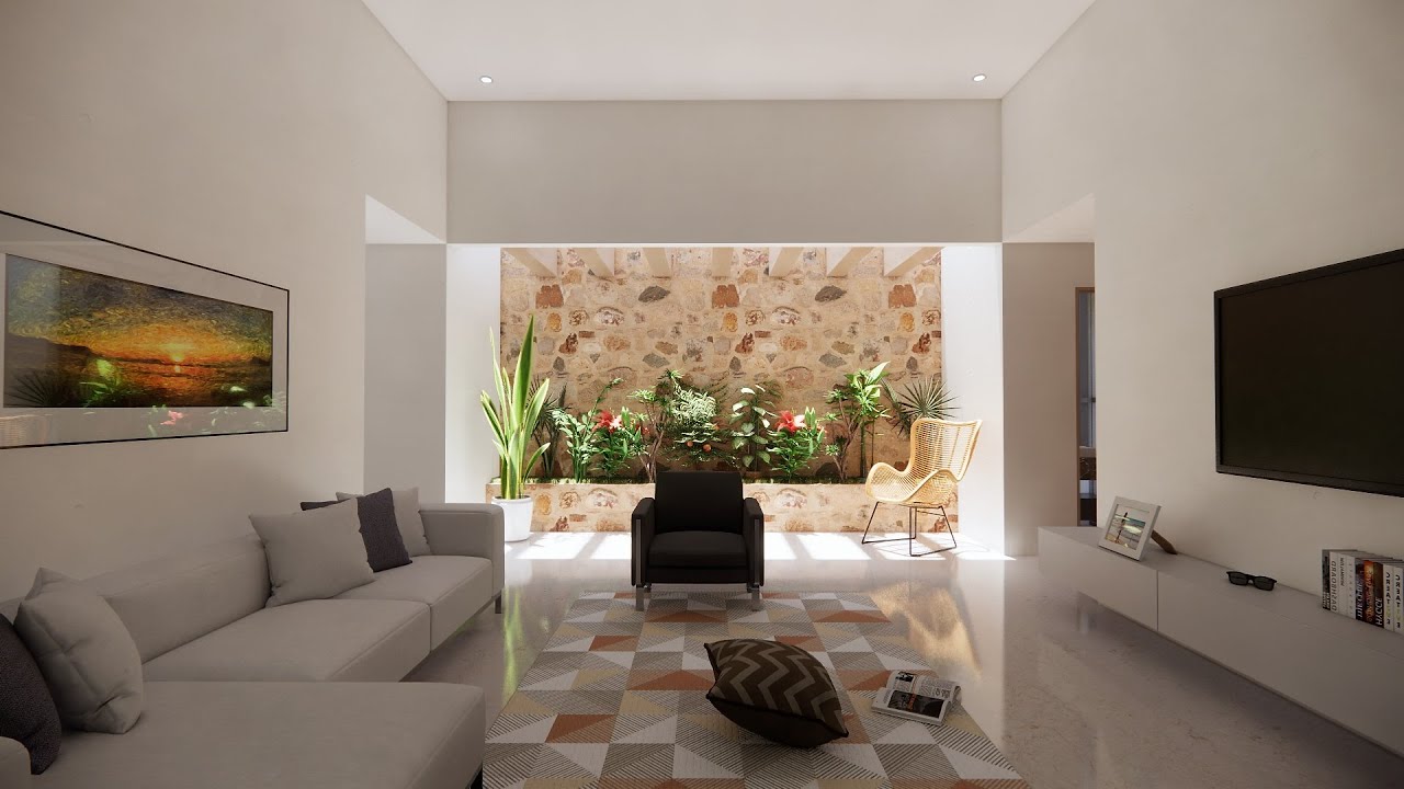 casas de una sola planta con jardin