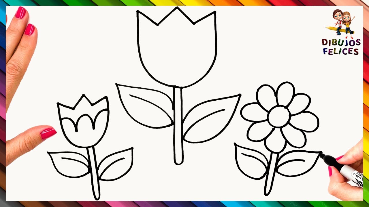 dibujos de plantas y flores para colorear