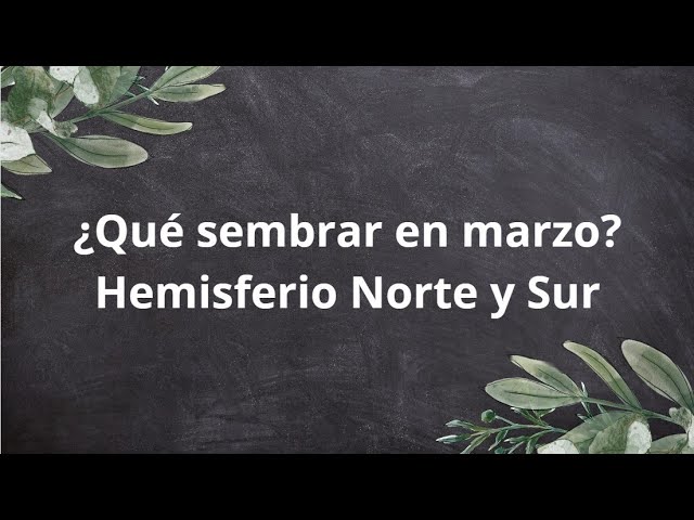 que sembrar en marzo hemisferio norte