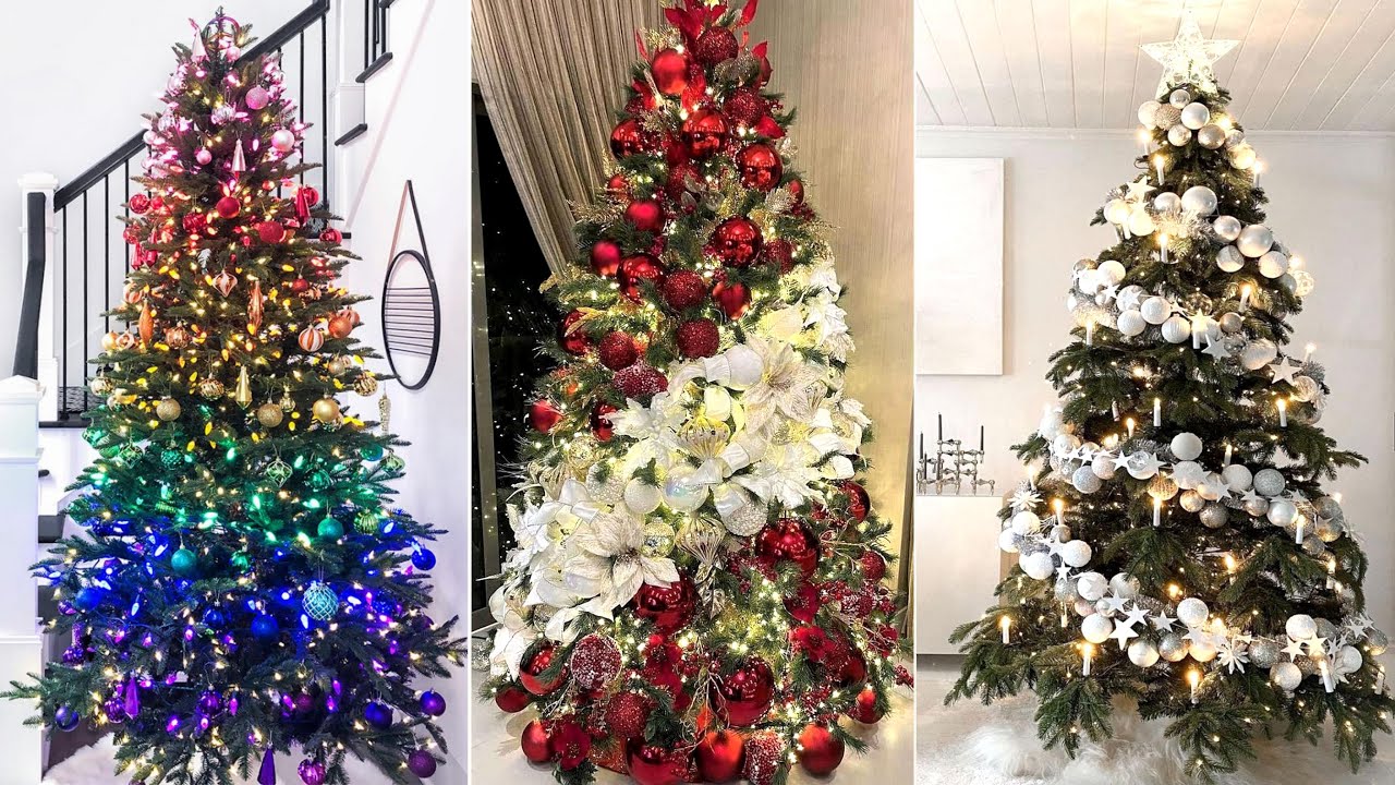 arbol de navidad decorado con flores