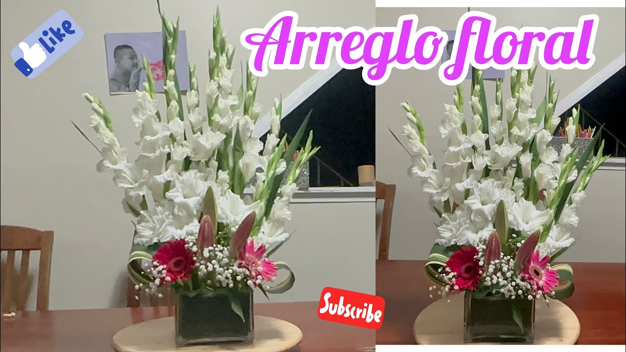 centros de flores con gladiolos y claveles