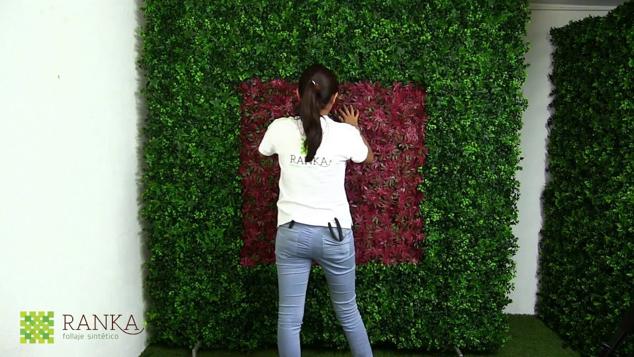 como decorar pared con flores artificiales