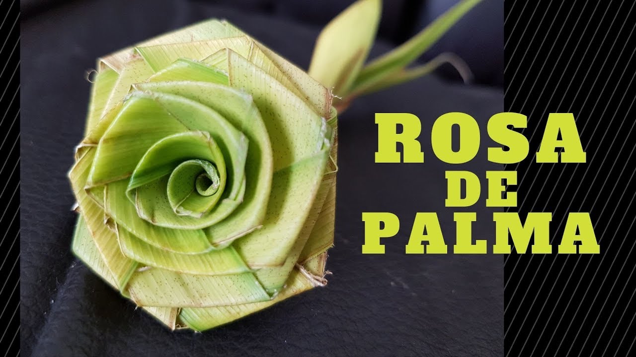 como hacer flores con hojas de palma