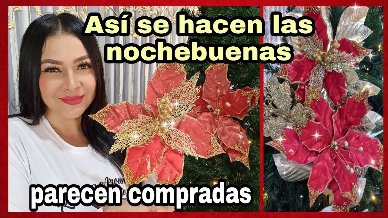 como hacer flores para arbol de navidad