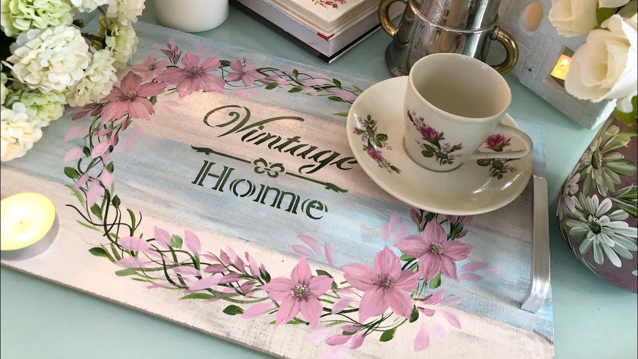 como pintar flores en madera facil