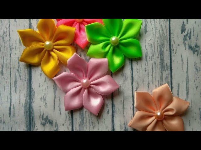 flores de cintas faciles de hacer