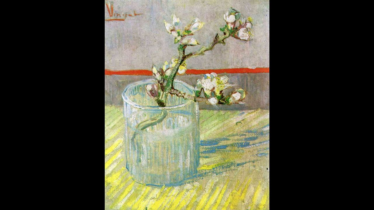 rama de almendro en flor en vaso