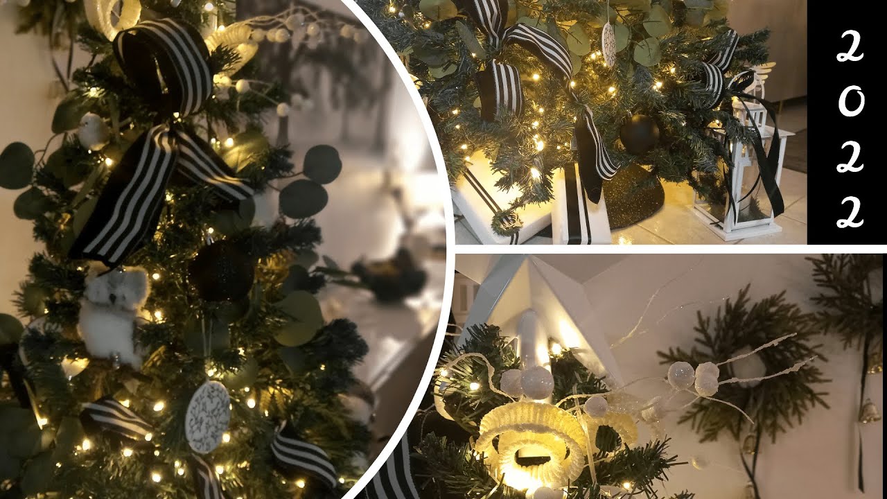arbol de navidad decorado con eucalipto