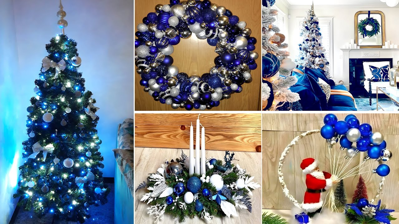 arbol de navidad rosa y azul