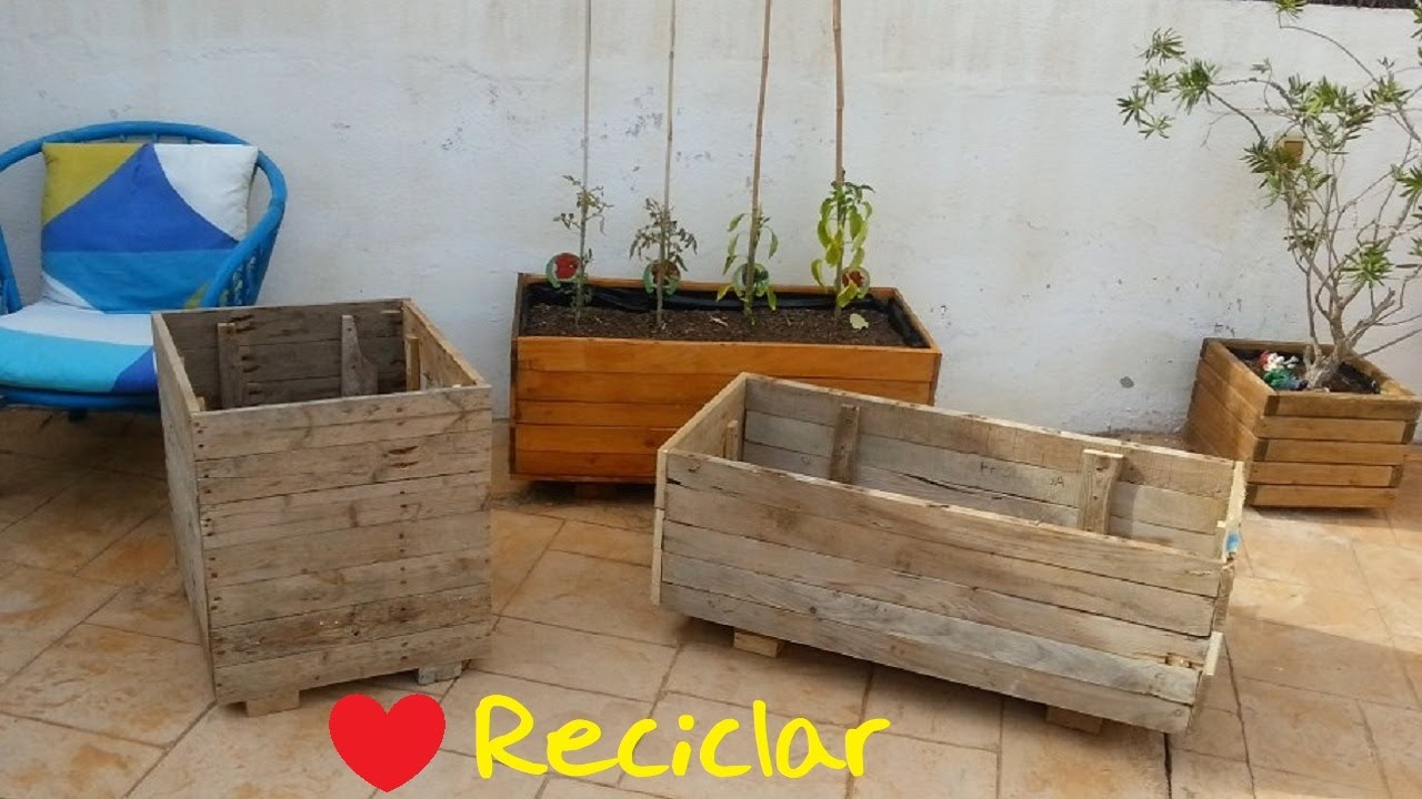 como hacer jardineras con palets de madera