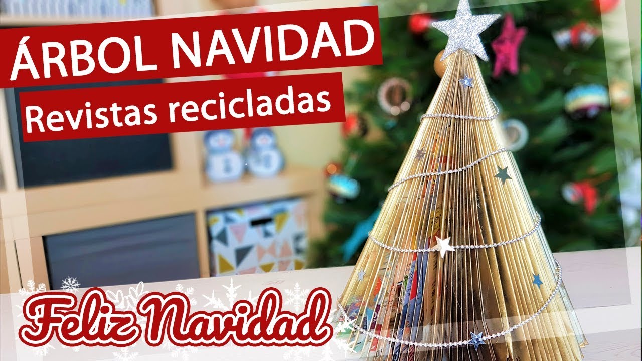 como hacer un arbol de navidad con una revista
