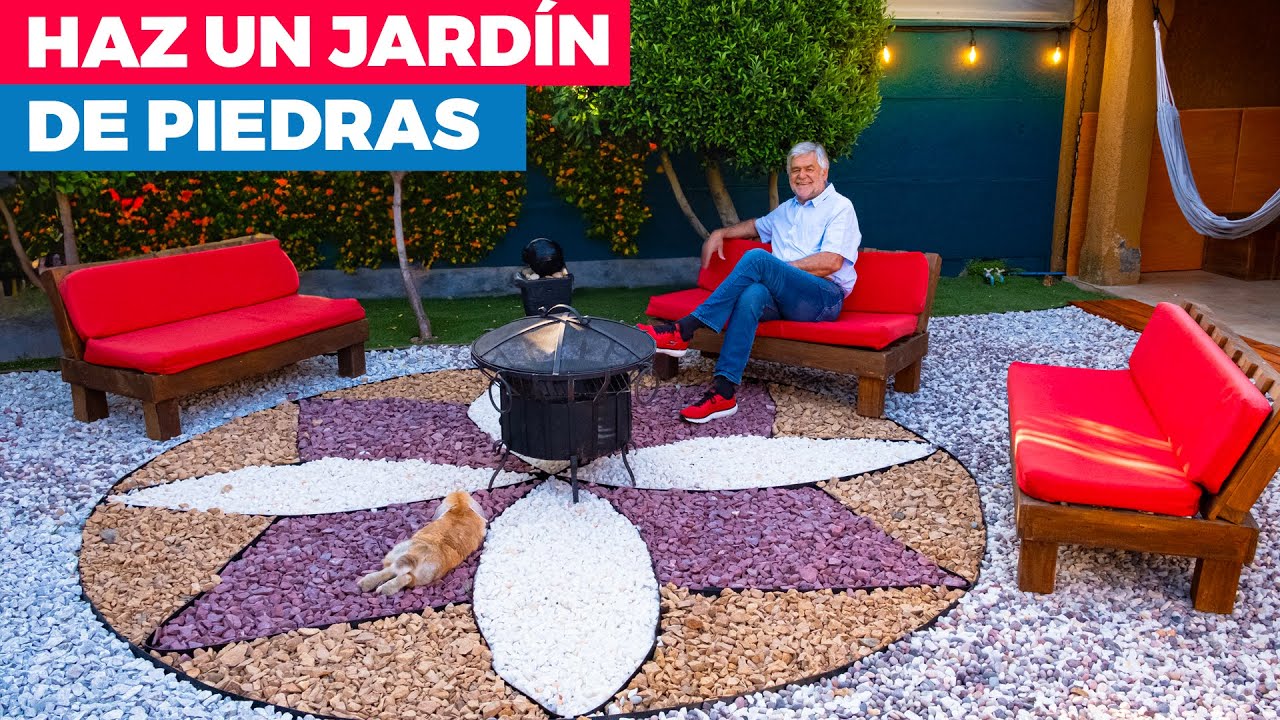 como hacer un jardín con piedras