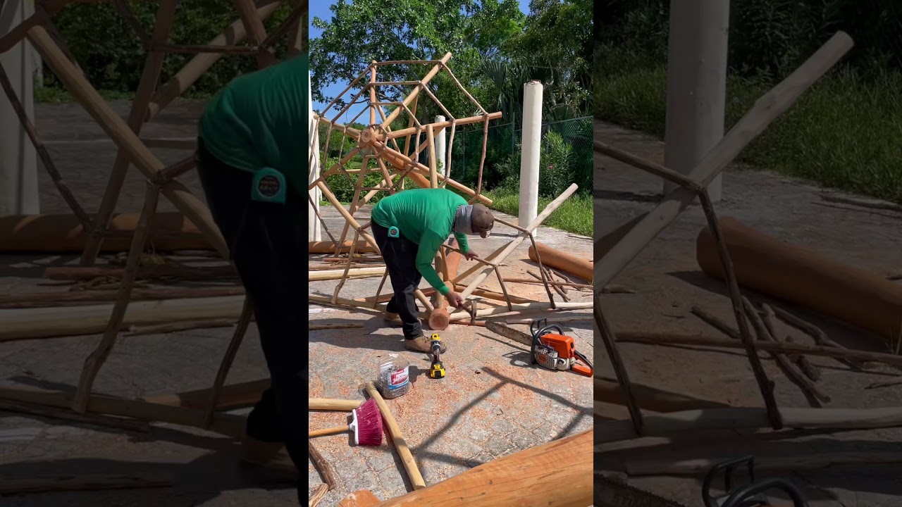 como hacer una sombrilla con hojas de palmera