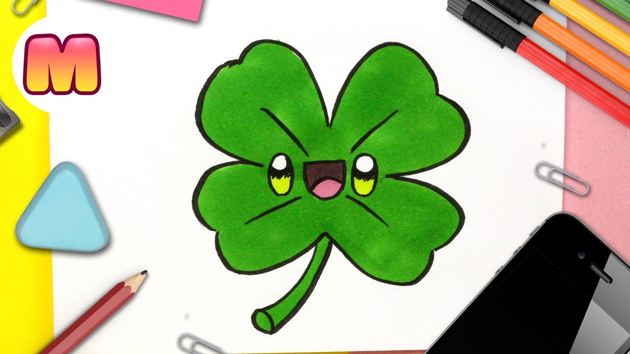 dibujo de trebol de cuatro hojas