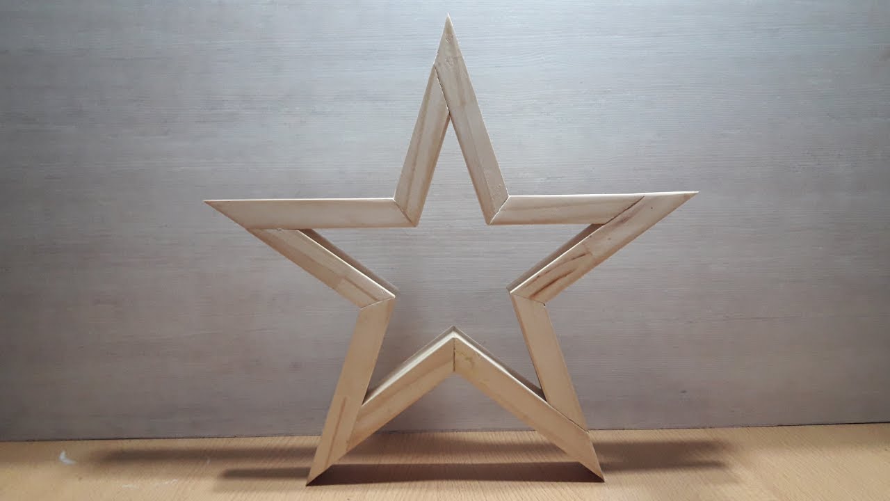 estrella de madera para arbol de navidad