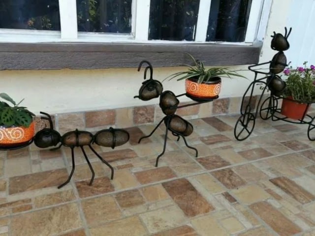 figuras de metal para jardín baratas