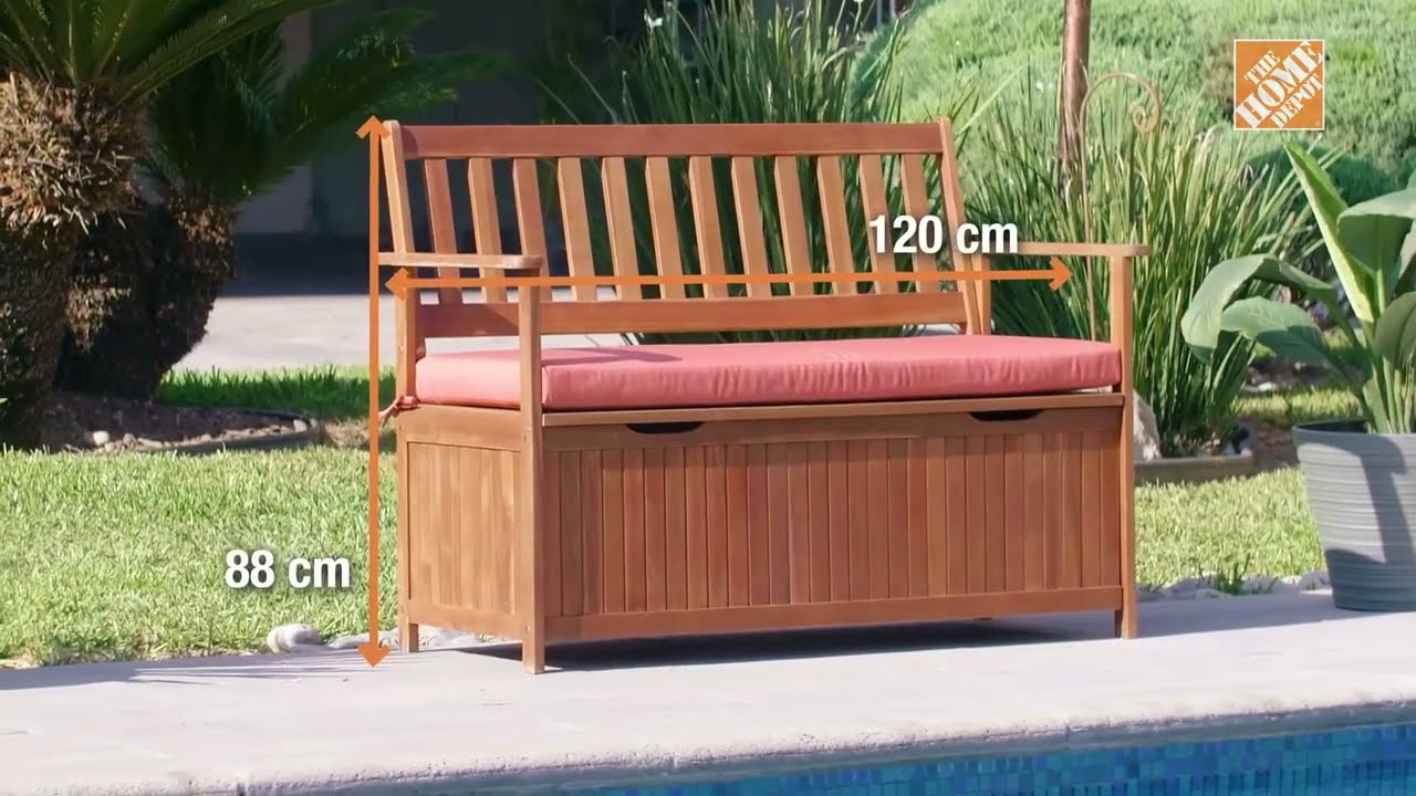 banco baul de madera para exterior