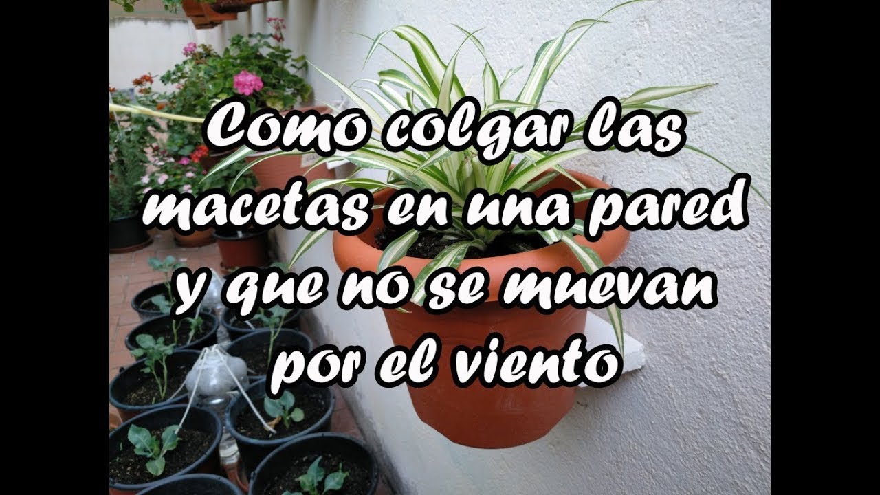 como colgar macetas en la pared exterior