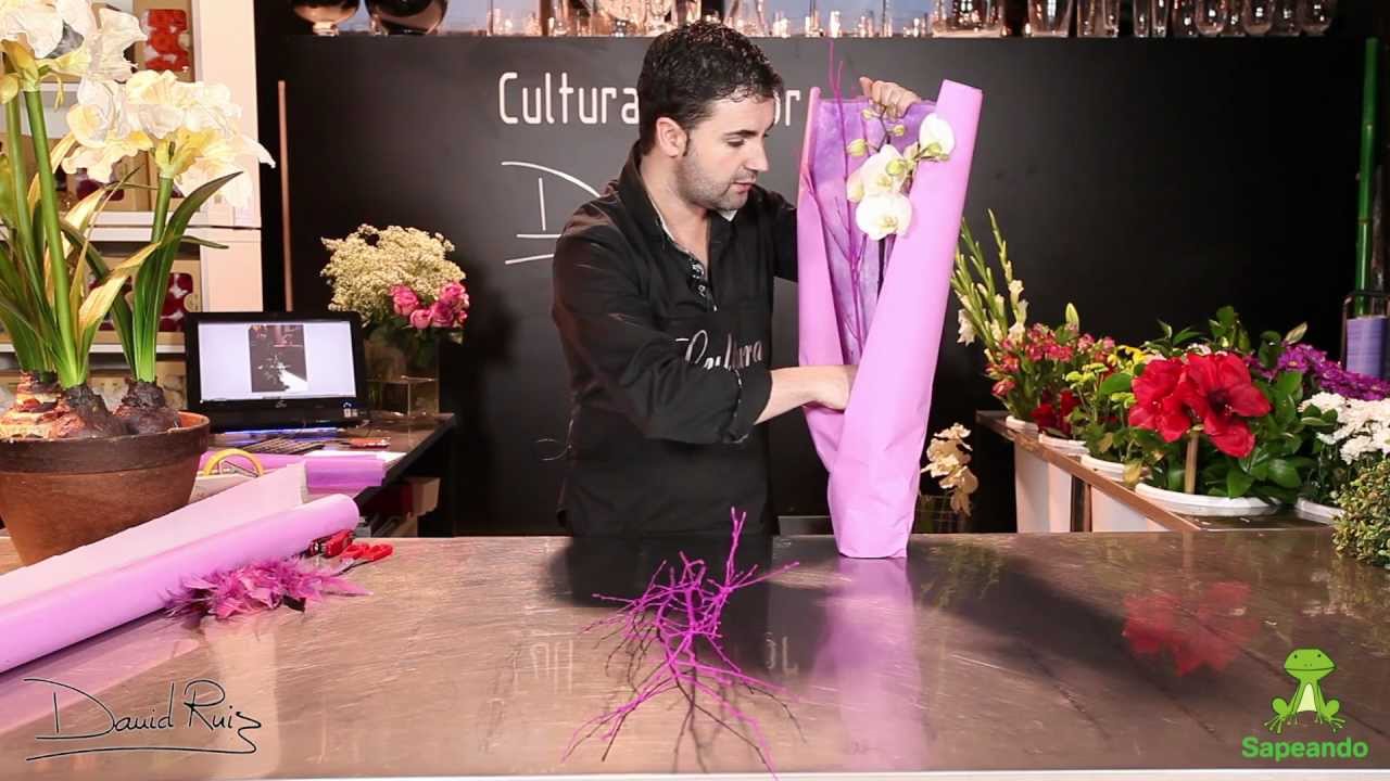 como envolver una orquidea para regalo