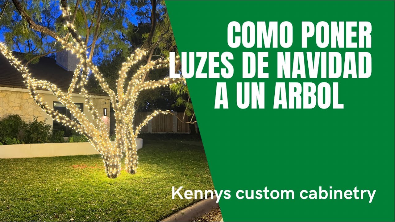 como poner luces en un árbol exterior