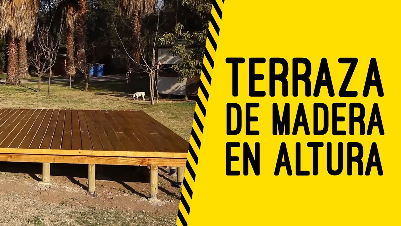 terraza de madera exterior en altura